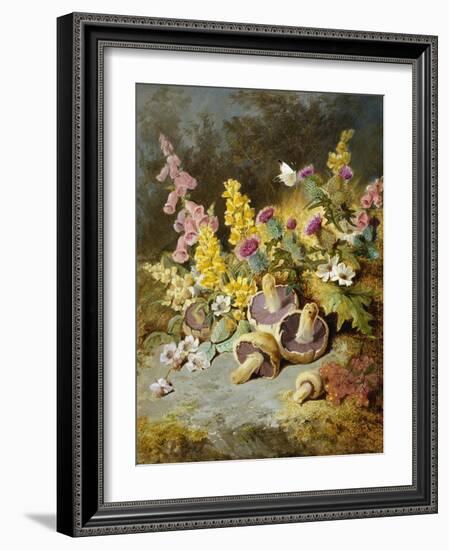 Still Life of Floxgloves, Mushrooms, Snapdragons, and Thistles-Thomas Worsey-Framed Giclee Print