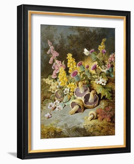 Still Life of Floxgloves, Mushrooms, Snapdragons, and Thistles-Thomas Worsey-Framed Giclee Print