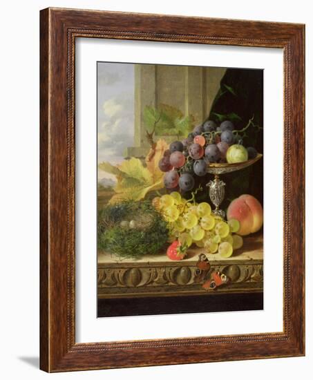 Still Life of Fruit, a Tazza and a Bird's Nest-Edward Ladell-Framed Giclee Print