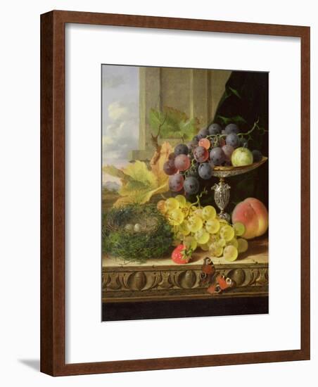 Still Life of Fruit, a Tazza and a Bird's Nest-Edward Ladell-Framed Giclee Print