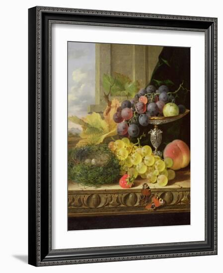 Still Life of Fruit, a Tazza and a Bird's Nest-Edward Ladell-Framed Giclee Print