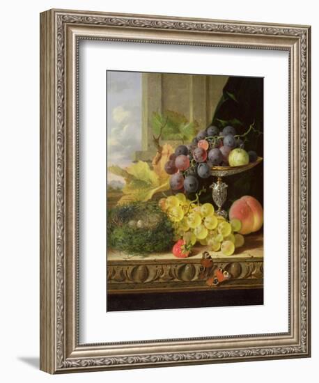 Still Life of Fruit, a Tazza and a Bird's Nest-Edward Ladell-Framed Giclee Print