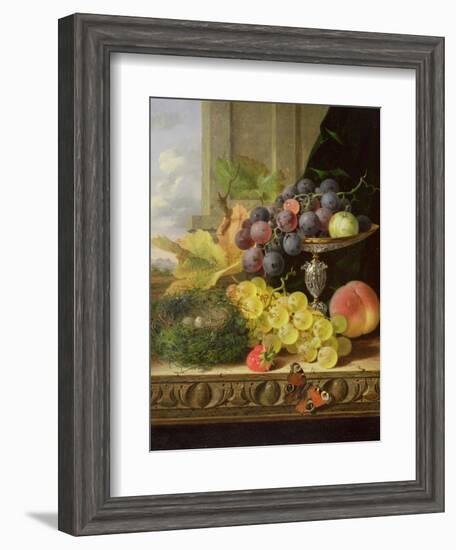 Still Life of Fruit, a Tazza and a Bird's Nest-Edward Ladell-Framed Giclee Print