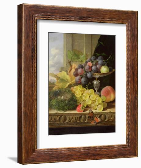 Still Life of Fruit, a Tazza and a Bird's Nest-Edward Ladell-Framed Giclee Print