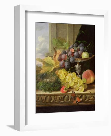 Still Life of Fruit, a Tazza and a Bird's Nest-Edward Ladell-Framed Giclee Print