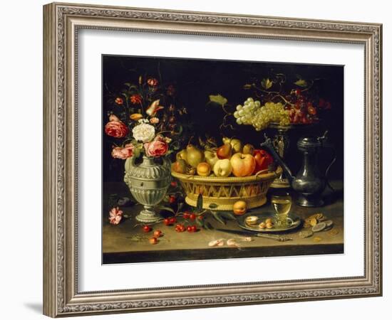 Still Life of Fruit and Flowers, 1608 - 1621-Clara Peeters-Framed Giclee Print