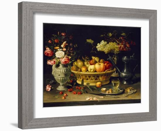 Still Life of Fruit and Flowers, 1608 - 1621-Clara Peeters-Framed Giclee Print