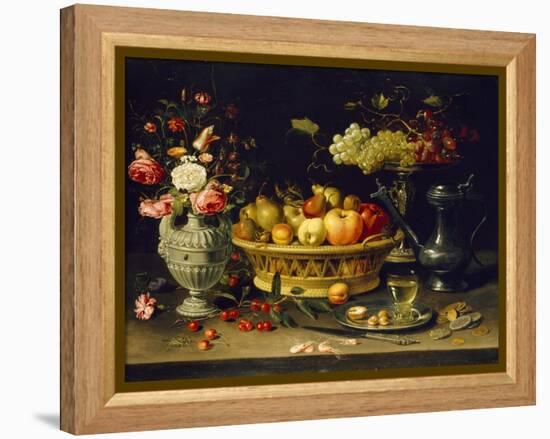 Still Life of Fruit and Flowers, 1608 - 1621-Clara Peeters-Framed Premier Image Canvas