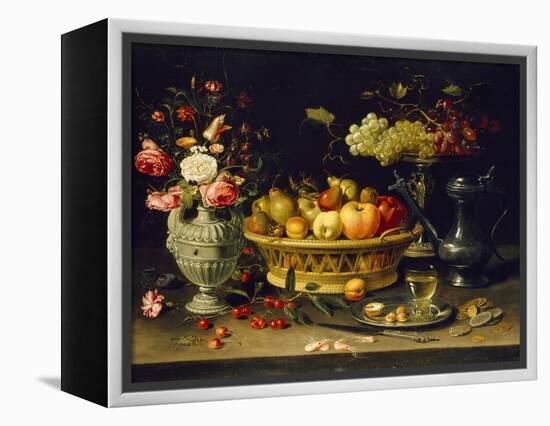 Still Life of Fruit and Flowers, 1608 - 1621-Clara Peeters-Framed Premier Image Canvas