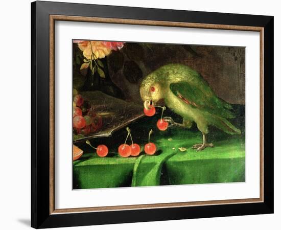 Still Life of Fruit and Flowers, Detail of a Parrot (Detail)-Jan Davidsz. de Heem-Framed Giclee Print