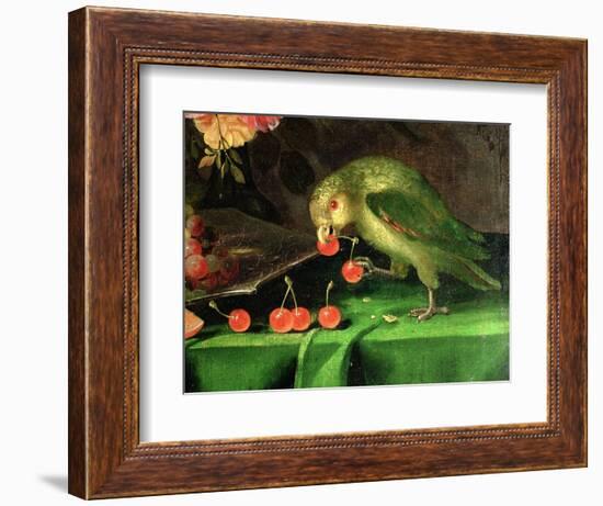 Still Life of Fruit and Flowers, Detail of a Parrot (Detail)-Jan Davidsz. de Heem-Framed Giclee Print