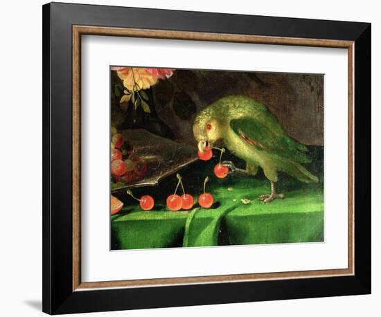 Still Life of Fruit and Flowers, Detail of a Parrot (Detail)-Jan Davidsz. de Heem-Framed Giclee Print