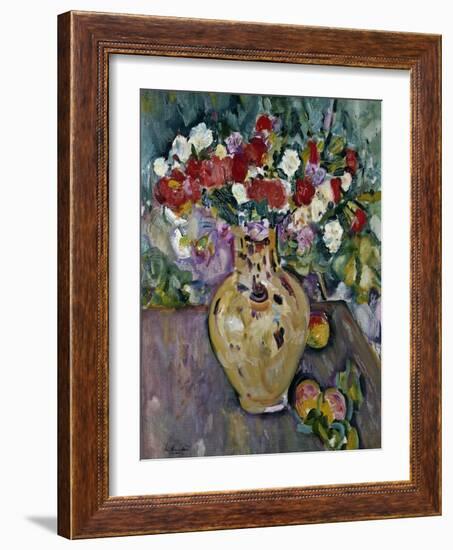 Still Life of Fruit and Flowers in a Vase-George Leslie Hunter-Framed Giclee Print