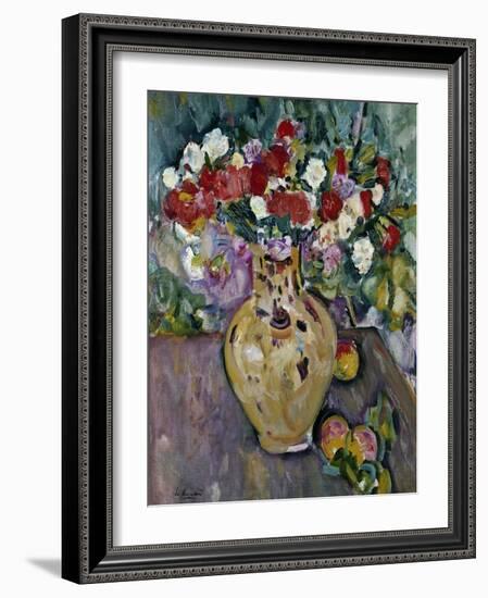 Still Life of Fruit and Flowers in a Vase-George Leslie Hunter-Framed Giclee Print