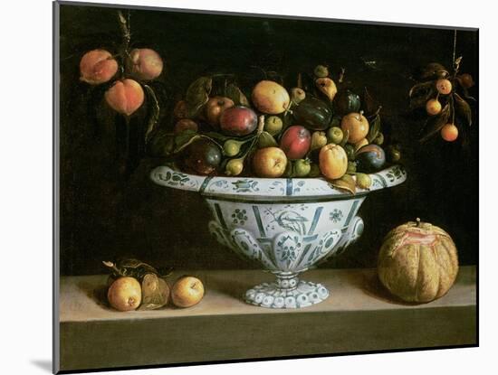 Still Life of Fruit in a Blue and White Bowl, C.1630-null-Mounted Giclee Print