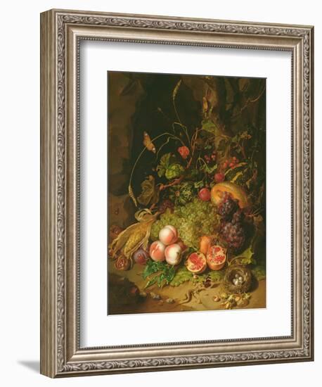 Still Life of Fruit with a Bird's Nest and Insects, 1710-Rachel Ruysch-Framed Giclee Print