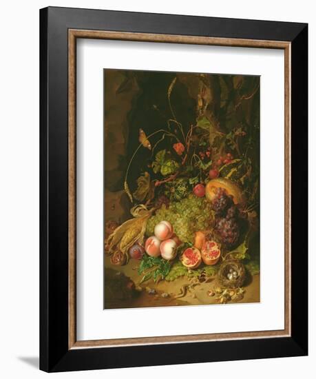 Still Life of Fruit with a Bird's Nest and Insects, 1710-Rachel Ruysch-Framed Giclee Print