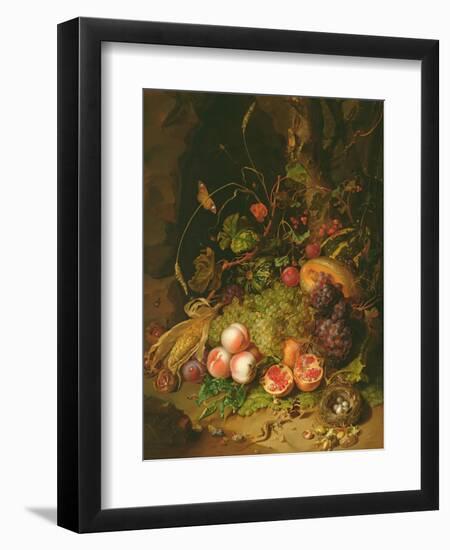 Still Life of Fruit with a Bird's Nest and Insects, 1710-Rachel Ruysch-Framed Giclee Print