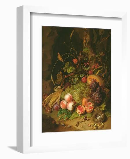 Still Life of Fruit with a Bird's Nest and Insects, 1710-Rachel Ruysch-Framed Giclee Print