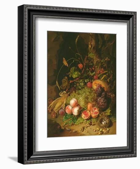 Still Life of Fruit with a Bird's Nest and Insects, 1710-Rachel Ruysch-Framed Giclee Print