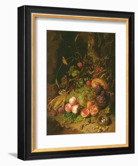 Still Life of Fruit with a Bird's Nest and Insects, 1710-Rachel Ruysch-Framed Giclee Print