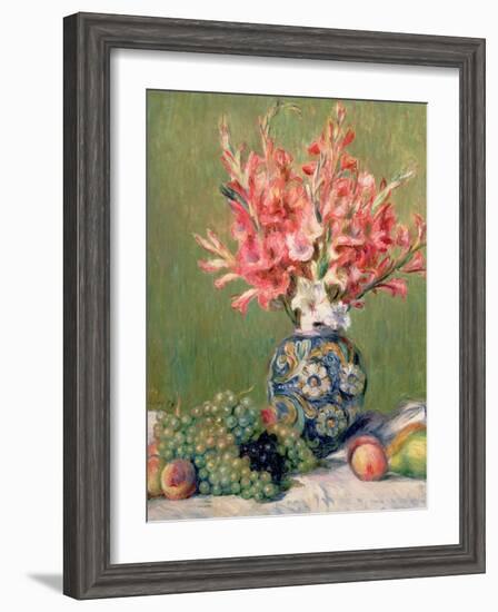 Still Life of Fruits and Flowers, 1889-Pierre-Auguste Renoir-Framed Giclee Print