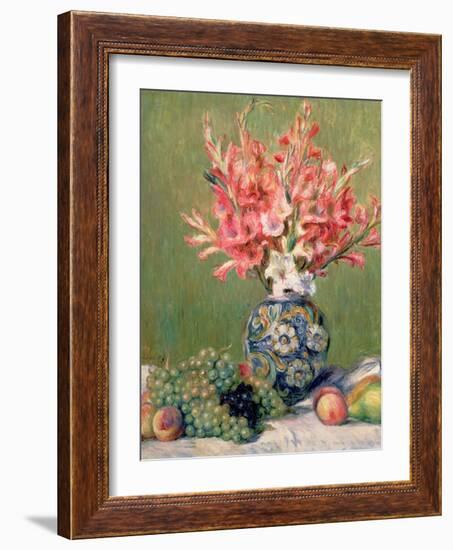 Still Life of Fruits and Flowers, 1889-Pierre-Auguste Renoir-Framed Giclee Print