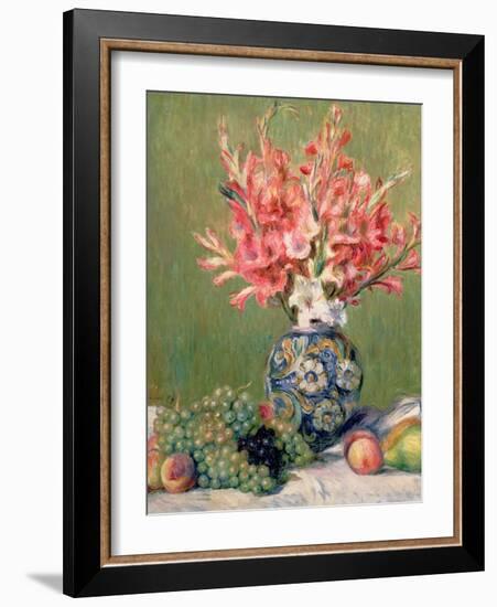 Still Life of Fruits and Flowers, 1889-Pierre-Auguste Renoir-Framed Giclee Print