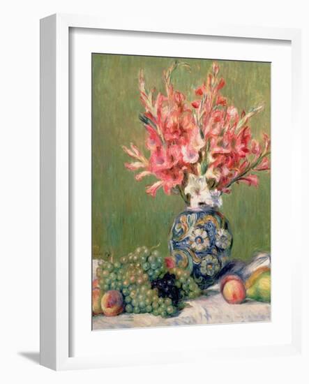 Still Life of Fruits and Flowers, 1889-Pierre-Auguste Renoir-Framed Giclee Print