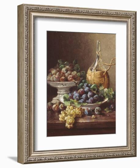 Still Life of Grapes, Plums and Wine-Eugene Claude-Framed Giclee Print