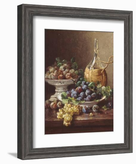 Still Life of Grapes, Plums and Wine-Eugene Claude-Framed Giclee Print