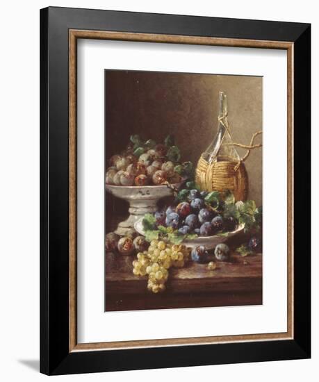 Still Life of Grapes, Plums and Wine-Eugene Claude-Framed Giclee Print