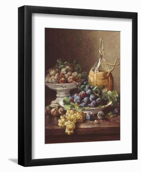 Still Life of Grapes, Plums and Wine-Eugene Claude-Framed Giclee Print