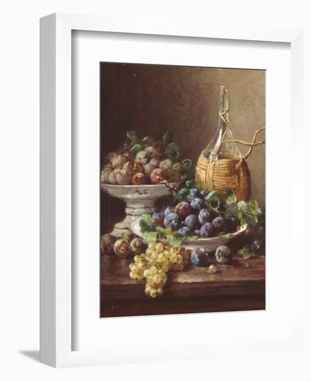 Still Life of Grapes, Plums and Wine-Eugene Claude-Framed Giclee Print