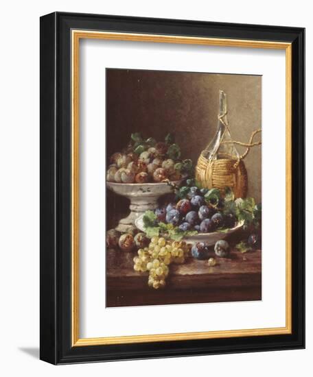 Still Life of Grapes, Plums and Wine-Eugene Claude-Framed Giclee Print