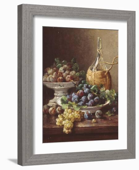 Still Life of Grapes, Plums and Wine-Eugene Claude-Framed Giclee Print