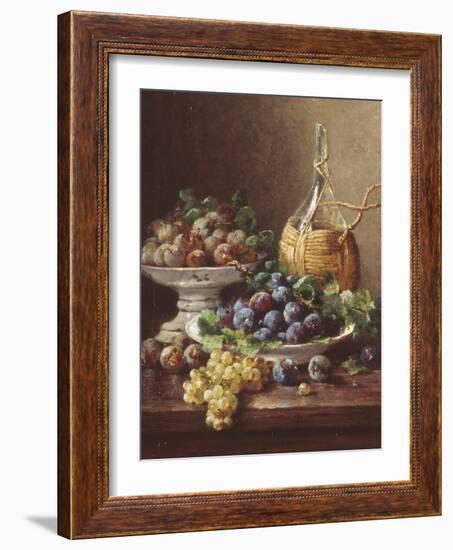 Still Life of Grapes, Plums and Wine-Eugene Claude-Framed Giclee Print