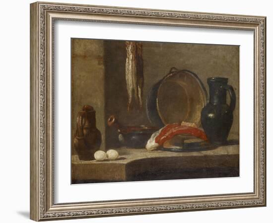 Still Life of Kitchen Utensils, C.1733-34-Jean-Baptiste Simeon Chardin-Framed Giclee Print