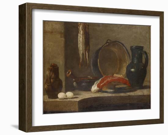 Still Life of Kitchen Utensils, C.1733-34-Jean-Baptiste Simeon Chardin-Framed Giclee Print