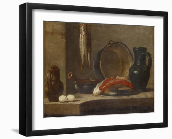 Still Life of Kitchen Utensils, C.1733-34-Jean-Baptiste Simeon Chardin-Framed Giclee Print