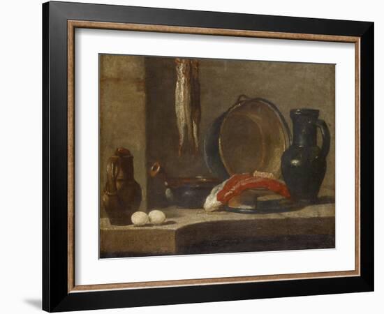 Still Life of Kitchen Utensils, C.1733-34-Jean-Baptiste Simeon Chardin-Framed Giclee Print