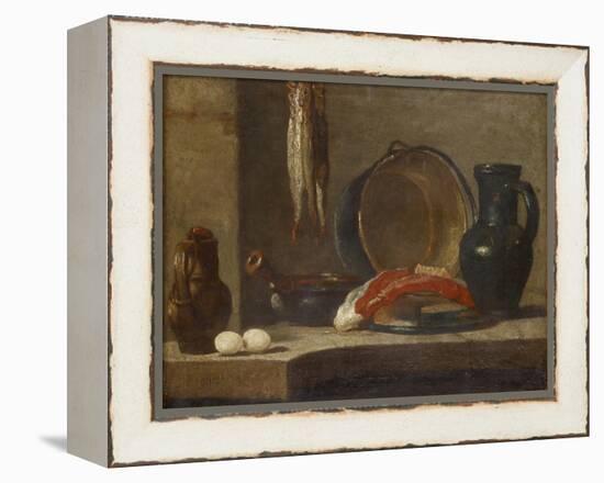 Still Life of Kitchen Utensils, C.1733-34-Jean-Baptiste Simeon Chardin-Framed Premier Image Canvas