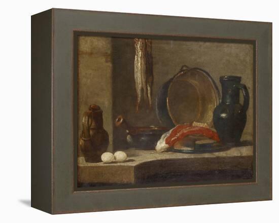 Still Life of Kitchen Utensils, C.1733-34-Jean-Baptiste Simeon Chardin-Framed Premier Image Canvas