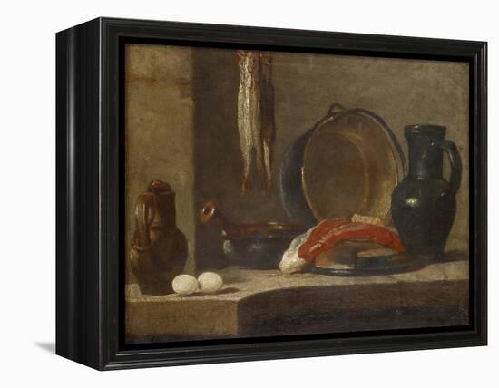 Still Life of Kitchen Utensils, C.1733-34-Jean-Baptiste Simeon Chardin-Framed Premier Image Canvas