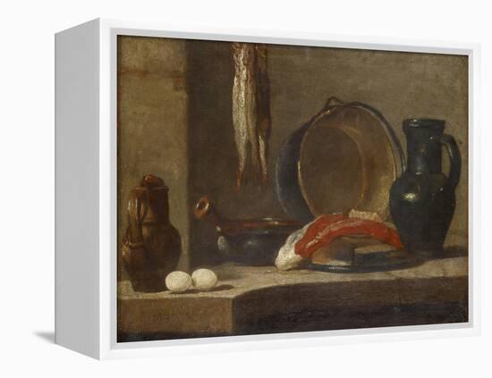 Still Life of Kitchen Utensils, C.1733-34-Jean-Baptiste Simeon Chardin-Framed Premier Image Canvas