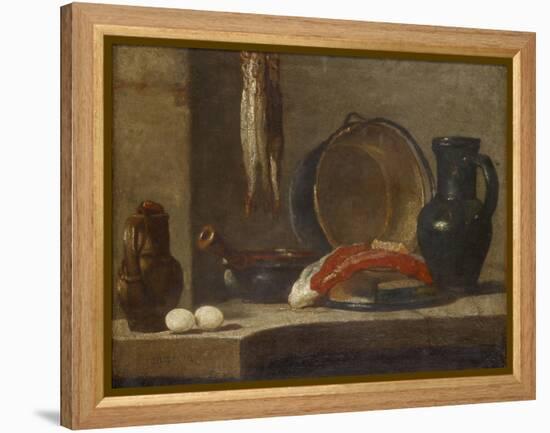 Still Life of Kitchen Utensils, C.1733-34-Jean-Baptiste Simeon Chardin-Framed Premier Image Canvas