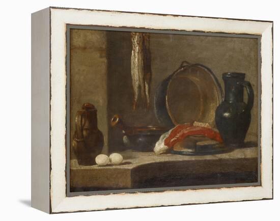 Still Life of Kitchen Utensils, C.1733-34-Jean-Baptiste Simeon Chardin-Framed Premier Image Canvas