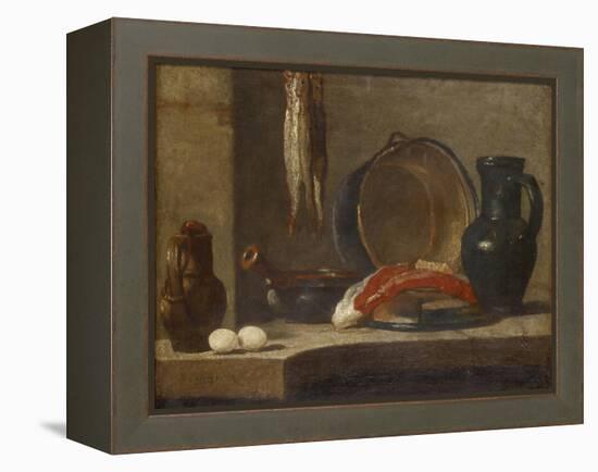 Still Life of Kitchen Utensils, C.1733-34-Jean-Baptiste Simeon Chardin-Framed Premier Image Canvas