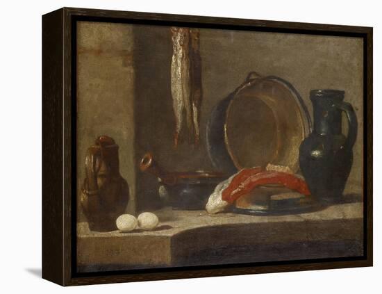 Still Life of Kitchen Utensils, C.1733-34-Jean-Baptiste Simeon Chardin-Framed Premier Image Canvas