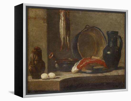 Still Life of Kitchen Utensils, C.1733-34-Jean-Baptiste Simeon Chardin-Framed Premier Image Canvas